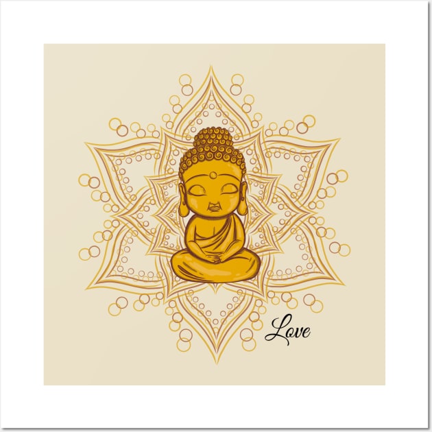 Zen little baby Buddha Wall Art by Karla Herrera Designs